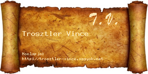 Trosztler Vince névjegykártya
